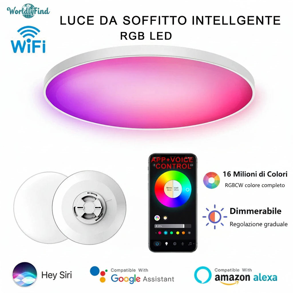 PLAFONIERA TETTO INTELLIGENTE WI-FI MULTICOLORE