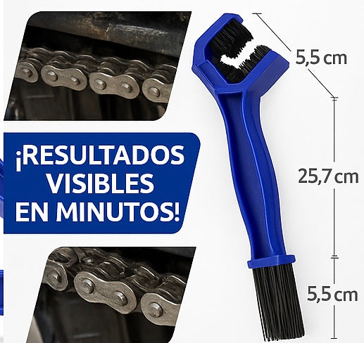 Spazzola pulisci catena moto-tripla testa per pulizia profonda