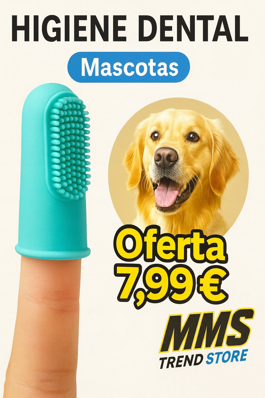 Cepillo dental de silicona para perros y gatos – Limpieza de dientes y eliminación de sarro