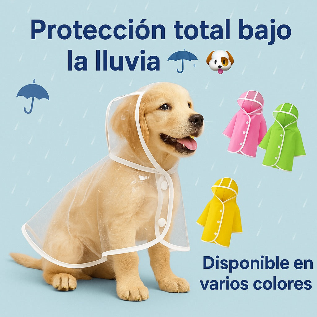 Chubasquero impermeable transparente para perros