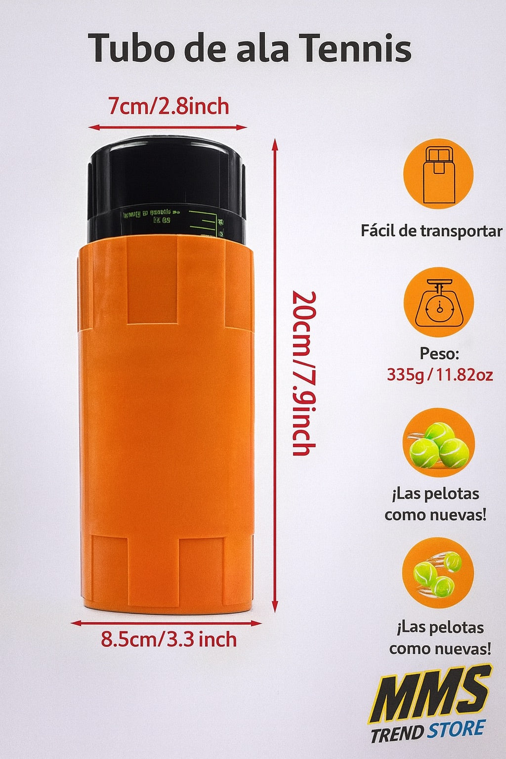 Contenedor para mantener la presión de las pelotas de tenis