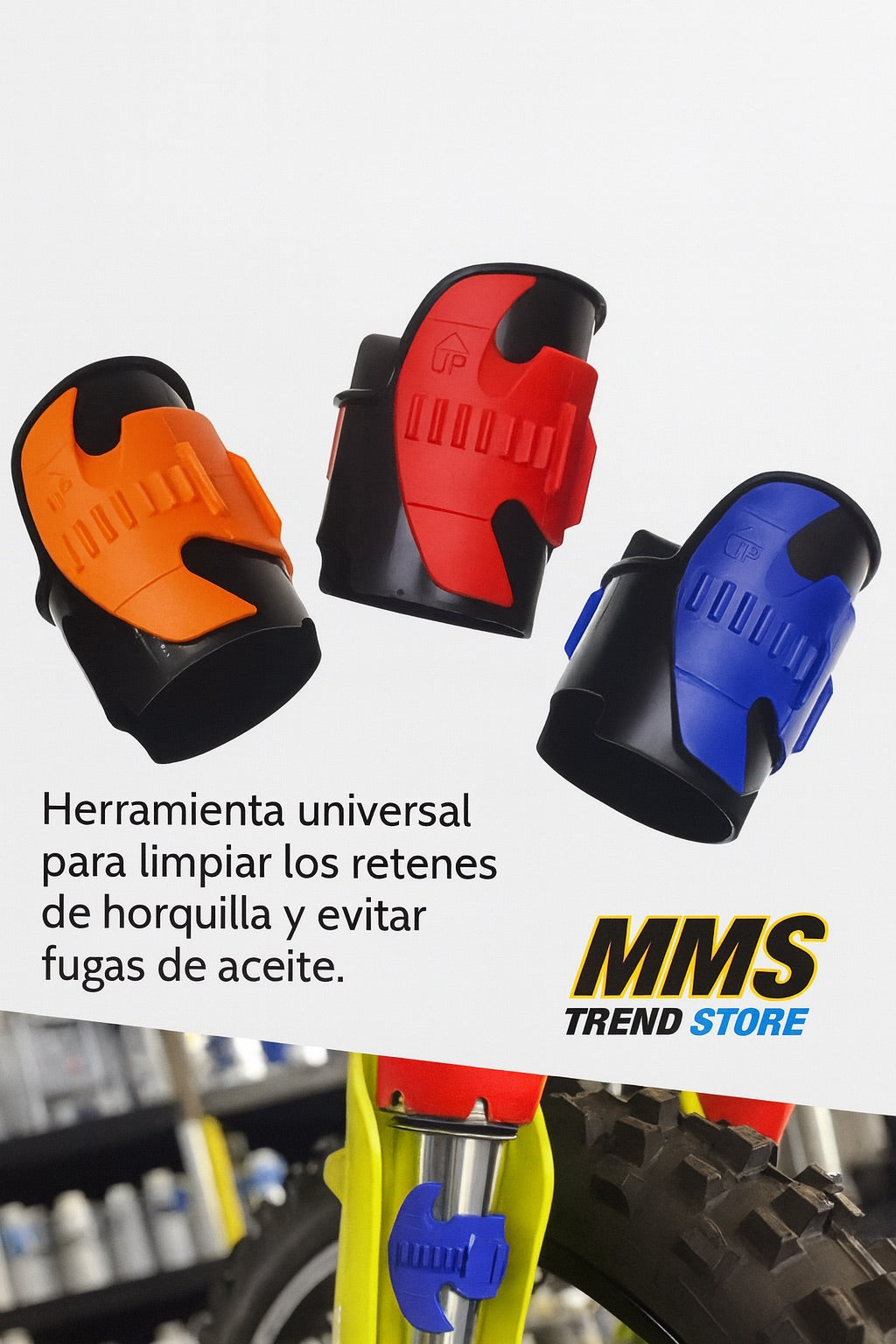 Herramienta Universal de Limpieza de Retenes de Horquilla 45–55 mm para Motocross – Compatible con KTM, Honda, Sherco, Yamaha, Husqvarna