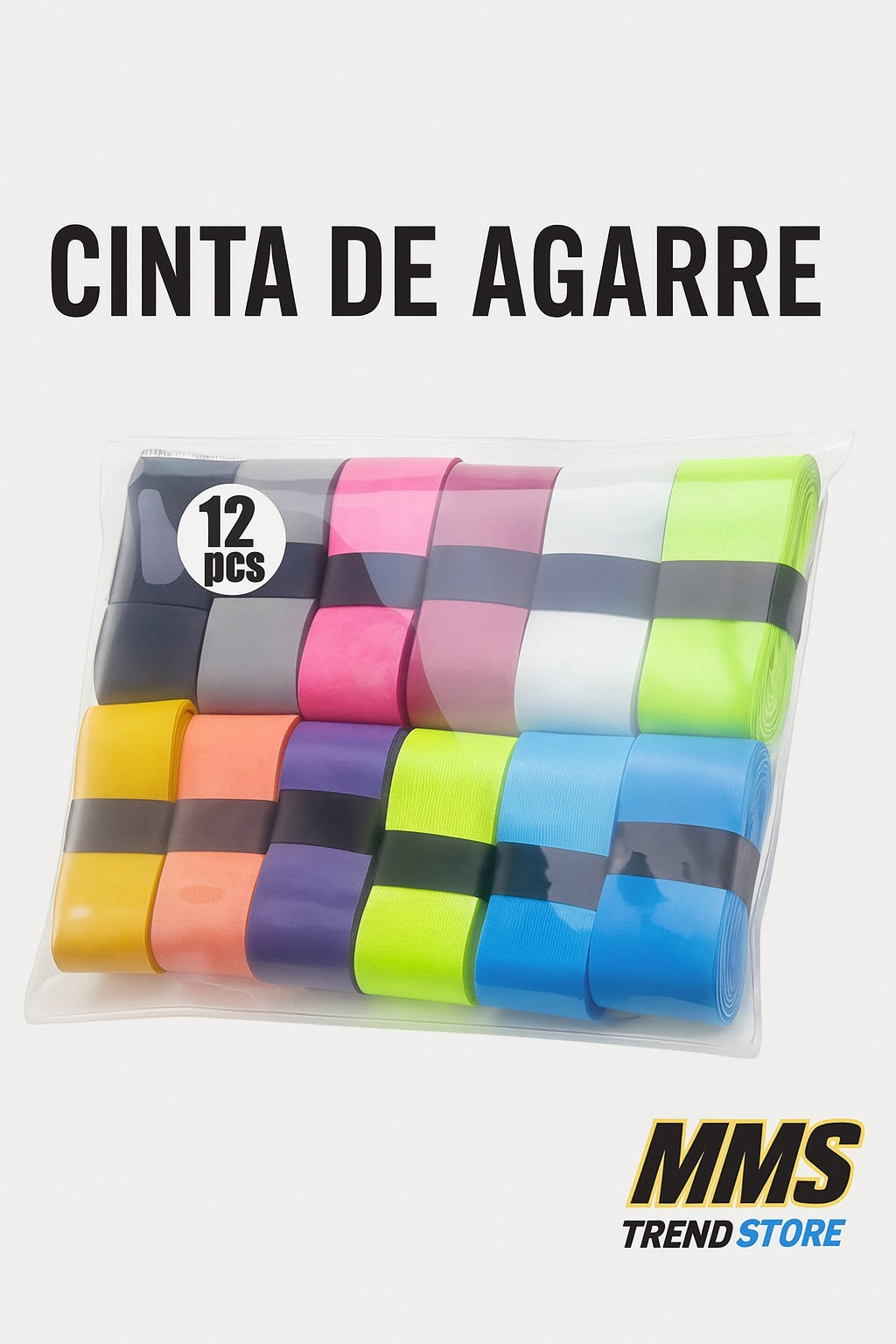 12 cintas de agarre antideslizantes para raquetas de tenis y Padel