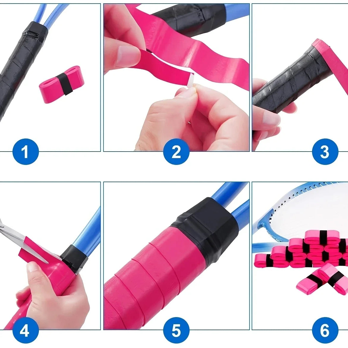 12 cintas de agarre antideslizantes para raquetas de tenis y Padel