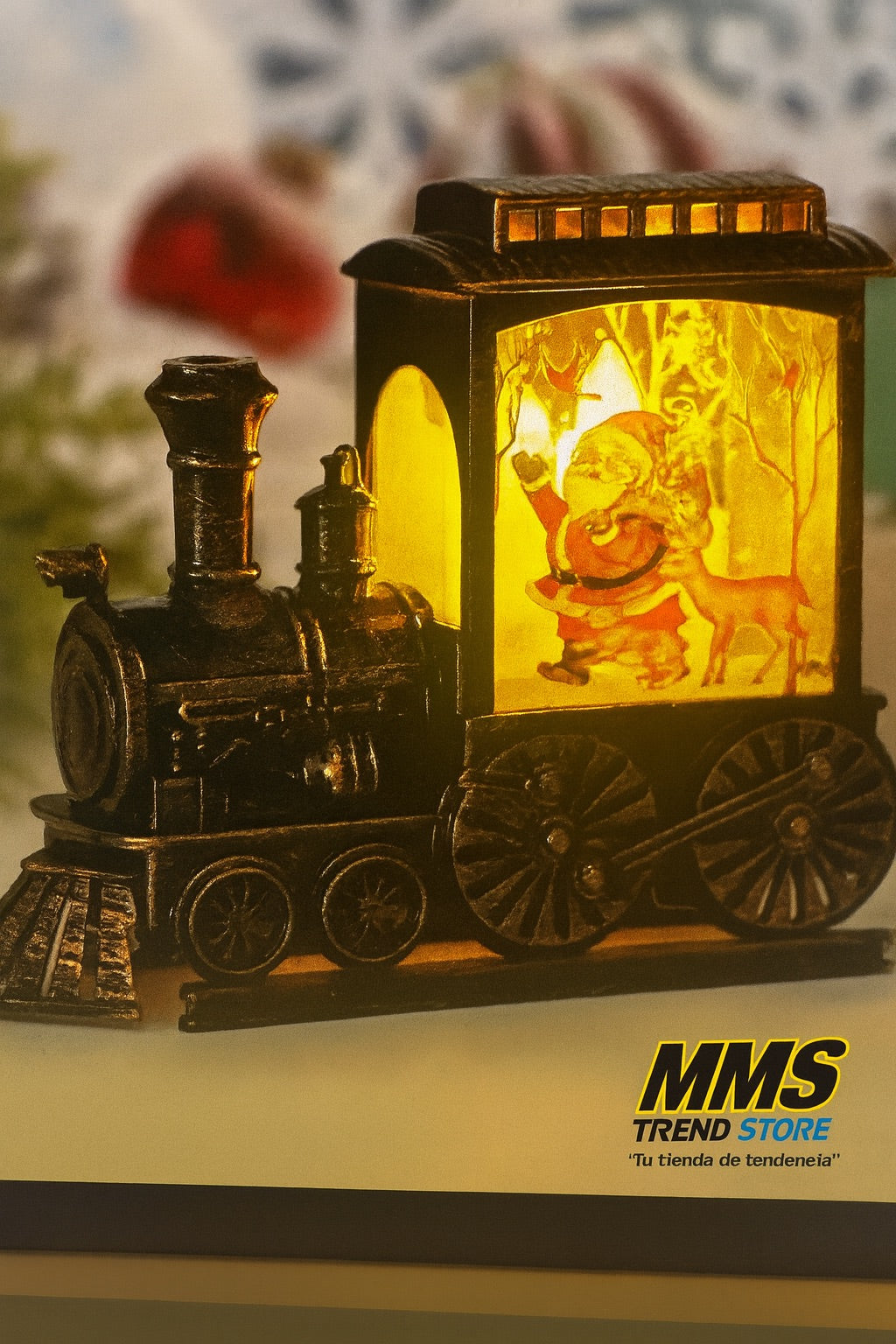 Luces de noche LED, lámpara de noche portátil vintage con forma de tren, funciona con pilas, para colgar al aire libre, decoración festiva para fiestas navideñas.