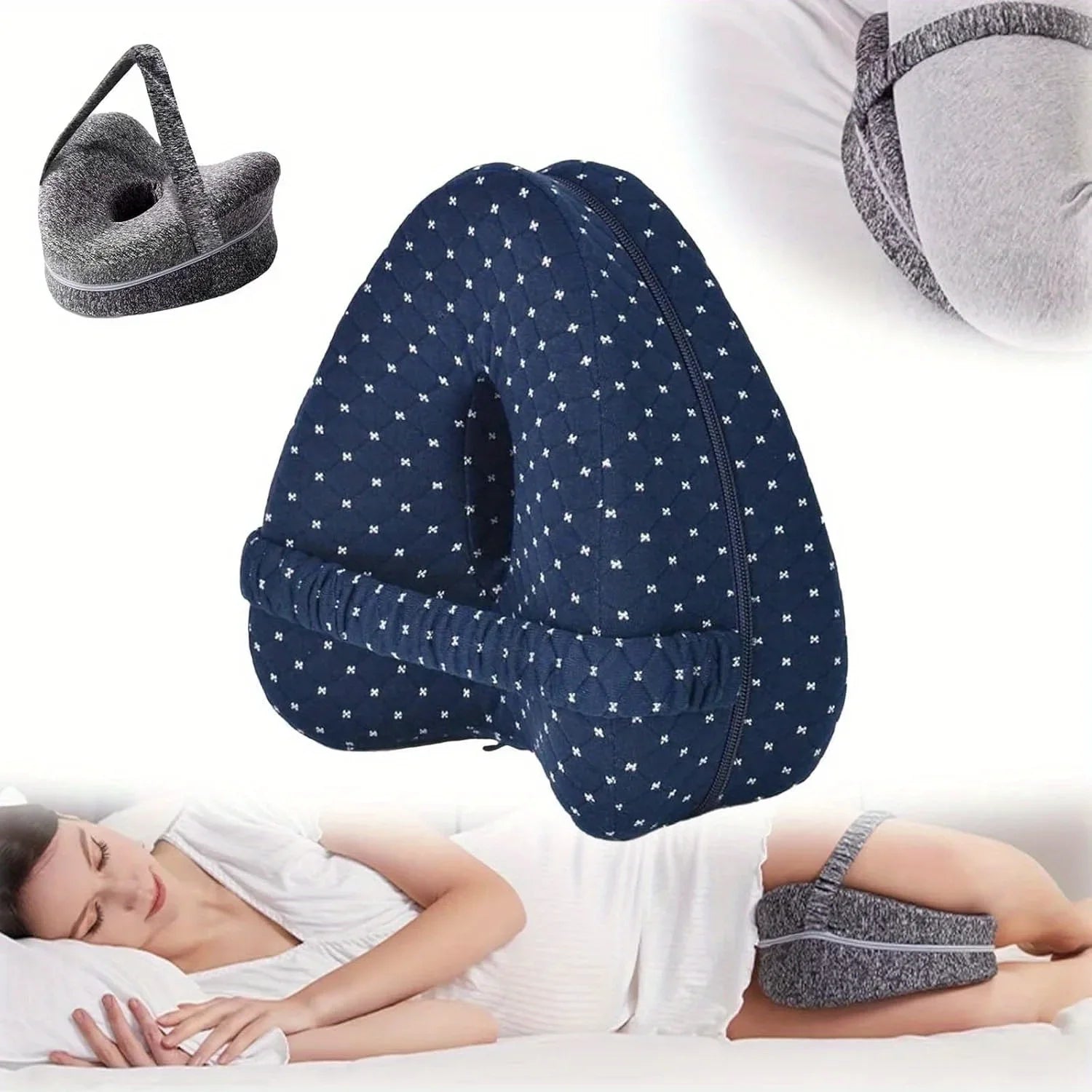 Almohada ortopédica de espuma viscoelástica para piernas y rodillas – Alivio de espalda y ciática