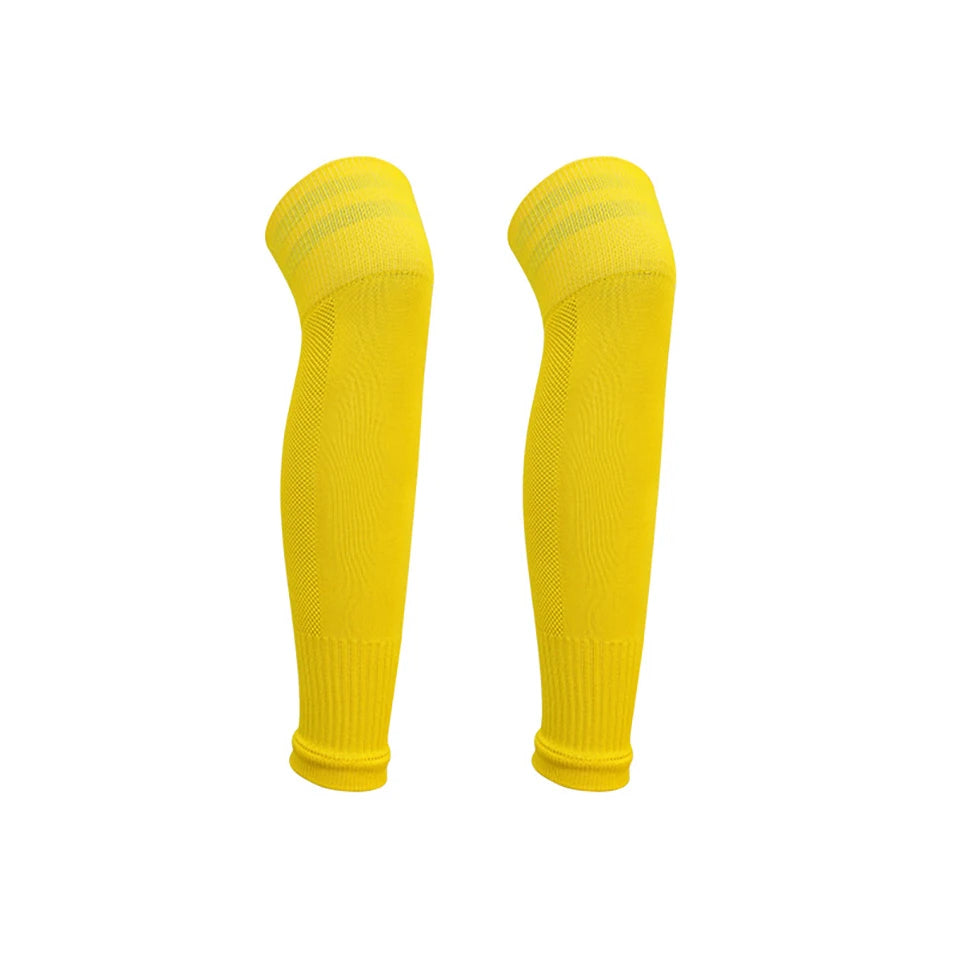 Calcetines deportivos Loogdeel (1 par), hasta la pantorrilla, con protección para las rodillas, transpirables y de caña alta. Calentadores de piernas para fútbol. Espinilleras.