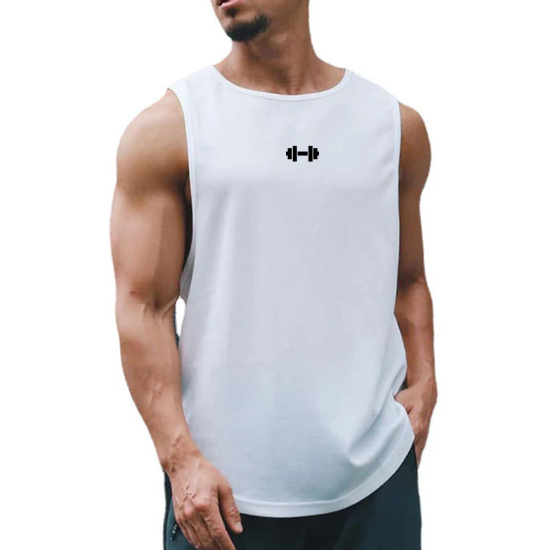 Camiseta de verano para hombre, para gimnasio, entrenamiento físico, secado rápido, holgada, para culturismo, sin mangas, a la moda, para baloncesto