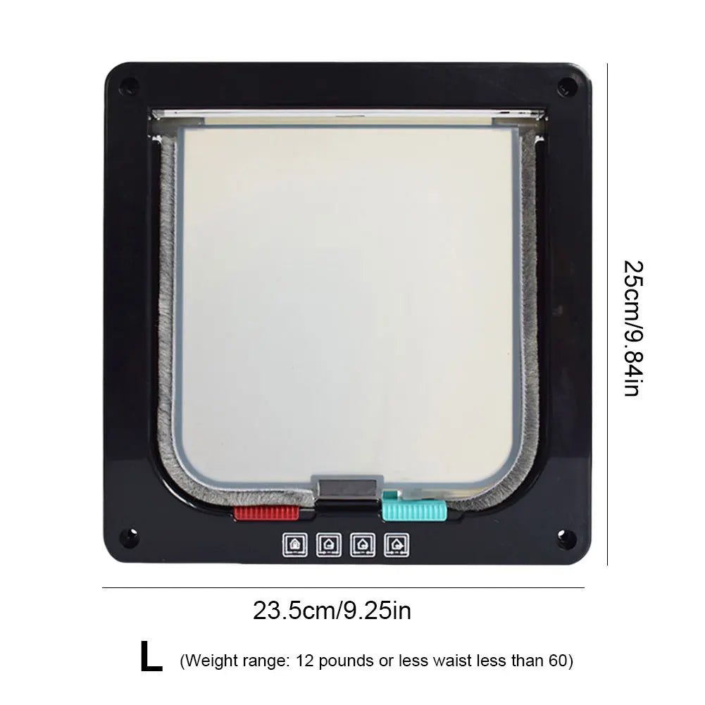 Puerta para Gatos y Perros con Cierre de Seguridad 4 en 1 – Resistente, Silenciosa y Fácil de Instalar