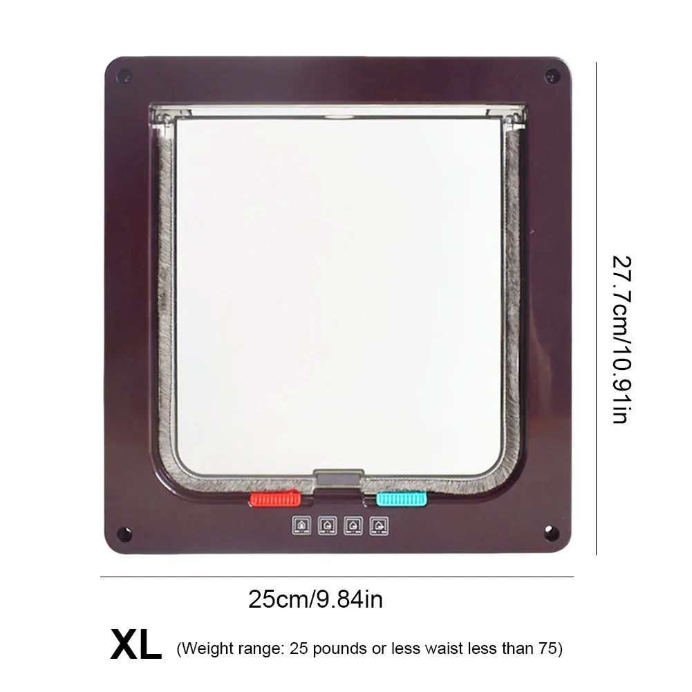 Puerta para Gatos y Perros con Cierre de Seguridad 4 en 1 – Resistente, Silenciosa y Fácil de Instalar