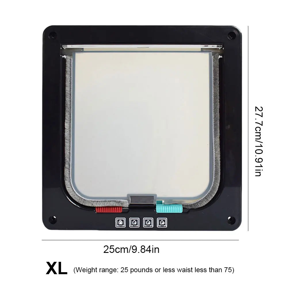 Puerta para Gatos y Perros con Cierre de Seguridad 4 en 1 – Resistente, Silenciosa y Fácil de Instalar