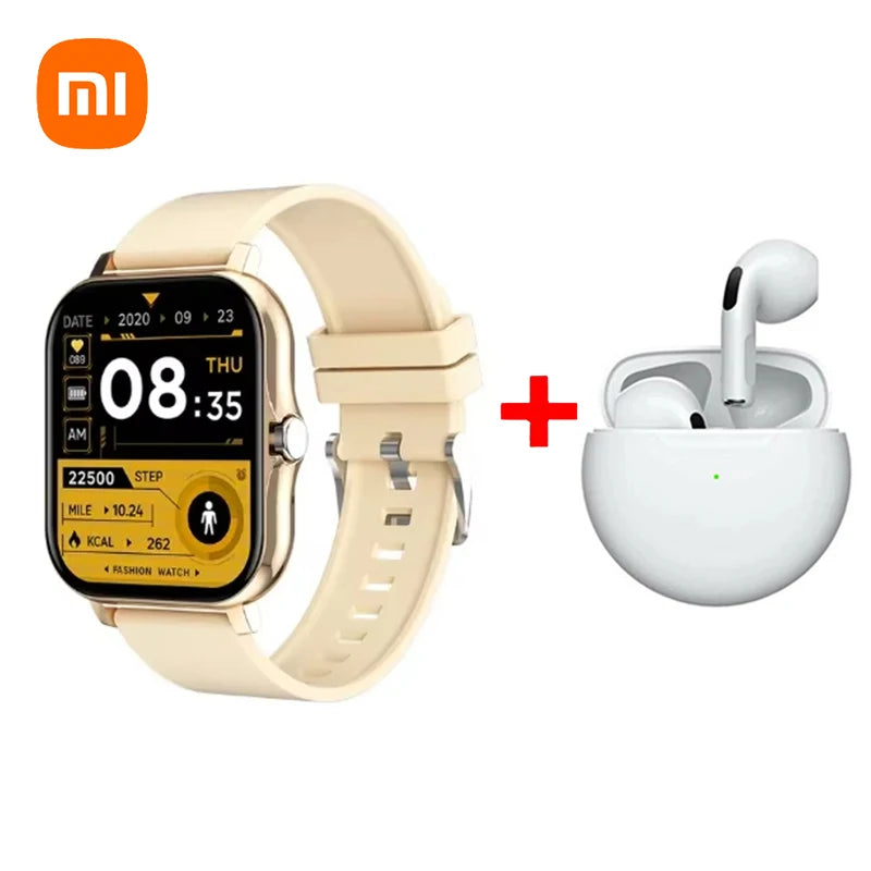 Xiaomi - Nuevo reloj inteligente para mujer, hombre y mujer, regalo, deportivo, fitness, monitor de ritmo cardíaco, resistente al agua, para teléfonos Android e iOS.