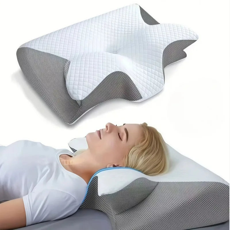 1pc Memory Foam Cervical Pillow Neck Protection Slow Rebound Memory Pillow Butterfly Shaped Cervical Neck Sleep care healthy