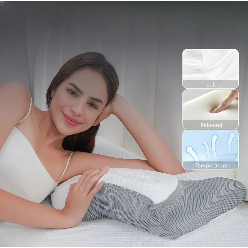 1pc Memory Foam Cervical Pillow Neck Protection Slow Rebound Memory Pillow Butterfly Shaped Cervical Neck Sleep care healthy