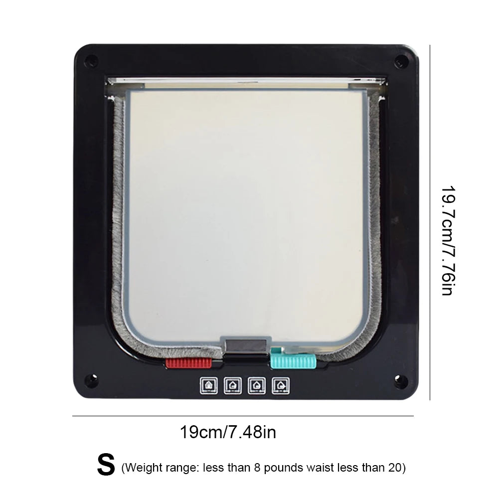 Puerta para Gatos y Perros con Cierre de Seguridad 4 en 1 – Resistente, Silenciosa y Fácil de Instalar