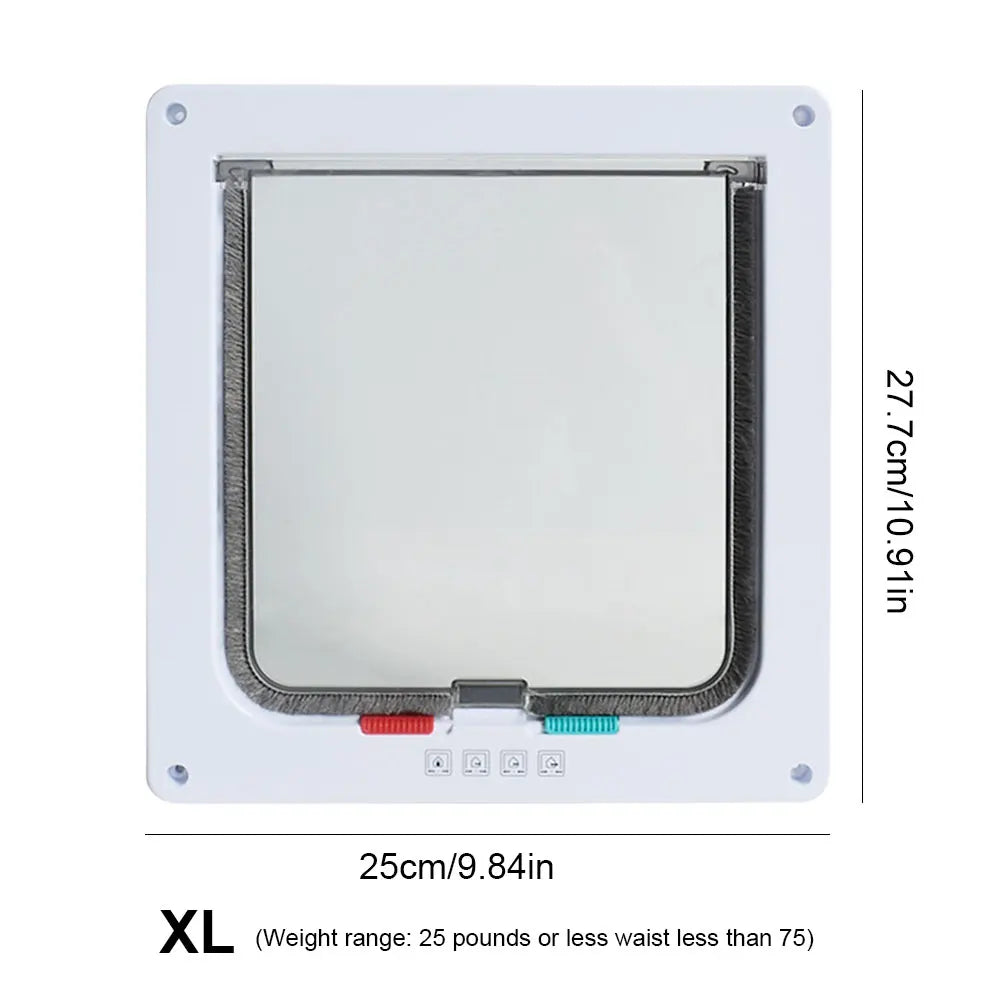 Puerta para Gatos y Perros con Cierre de Seguridad 4 en 1 – Resistente, Silenciosa y Fácil de Instalar