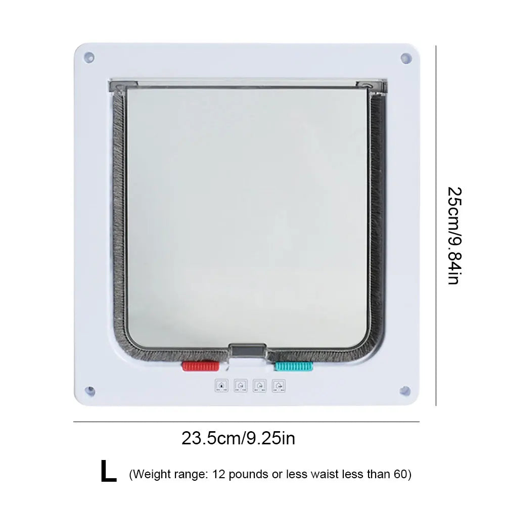 Puerta para Gatos y Perros con Cierre de Seguridad 4 en 1 – Resistente, Silenciosa y Fácil de Instalar