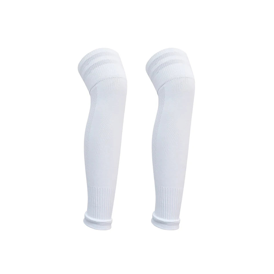 Calcetines deportivos Loogdeel (1 par), hasta la pantorrilla, con protección para las rodillas, transpirables y de caña alta. Calentadores de piernas para fútbol. Espinilleras.