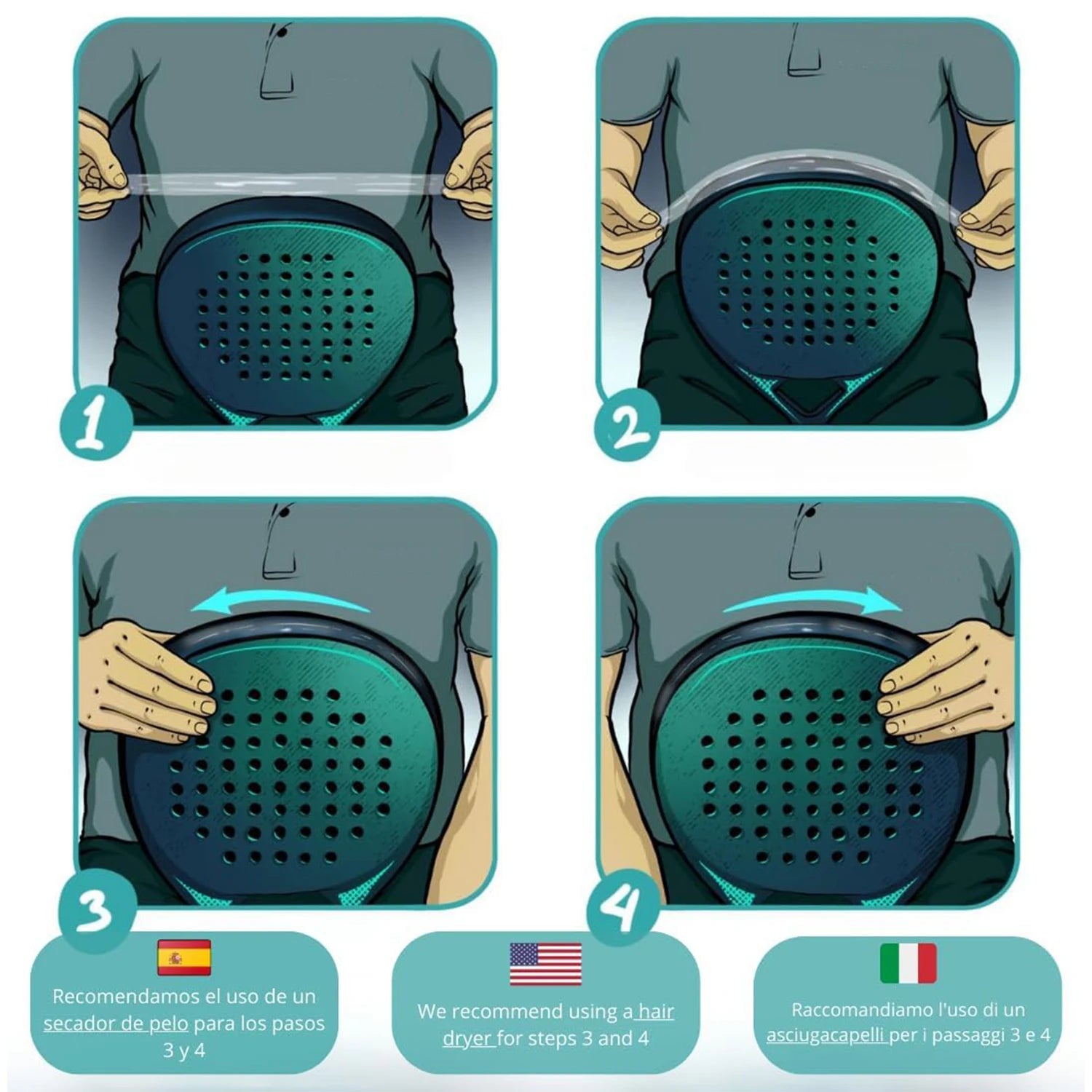 Protector de marco de pádel, protector de pala de pádel