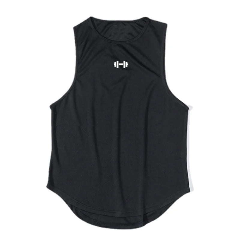 Camiseta de verano para hombre, para gimnasio, entrenamiento físico, secado rápido, holgada, para culturismo, sin mangas, a la moda, para baloncesto