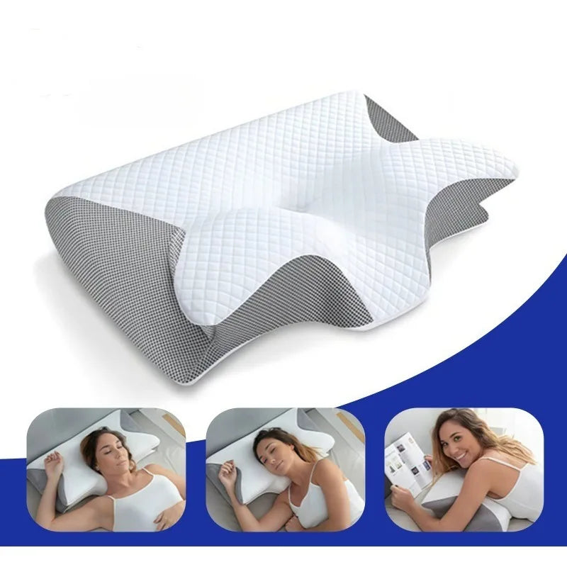 1pc Memory Foam Cervical Pillow Neck Protection Slow Rebound Memory Pillow Butterfly Shaped Cervical Neck Sleep care healthy