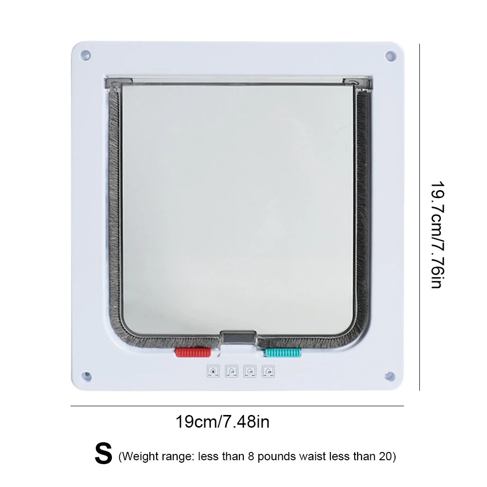 Puerta para Gatos y Perros con Cierre de Seguridad 4 en 1 – Resistente, Silenciosa y Fácil de Instalar