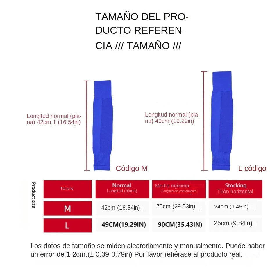 Calcetines deportivos Loogdeel (1 par), hasta la pantorrilla, con protección para las rodillas, transpirables y de caña alta. Calentadores de piernas para fútbol. Espinilleras.