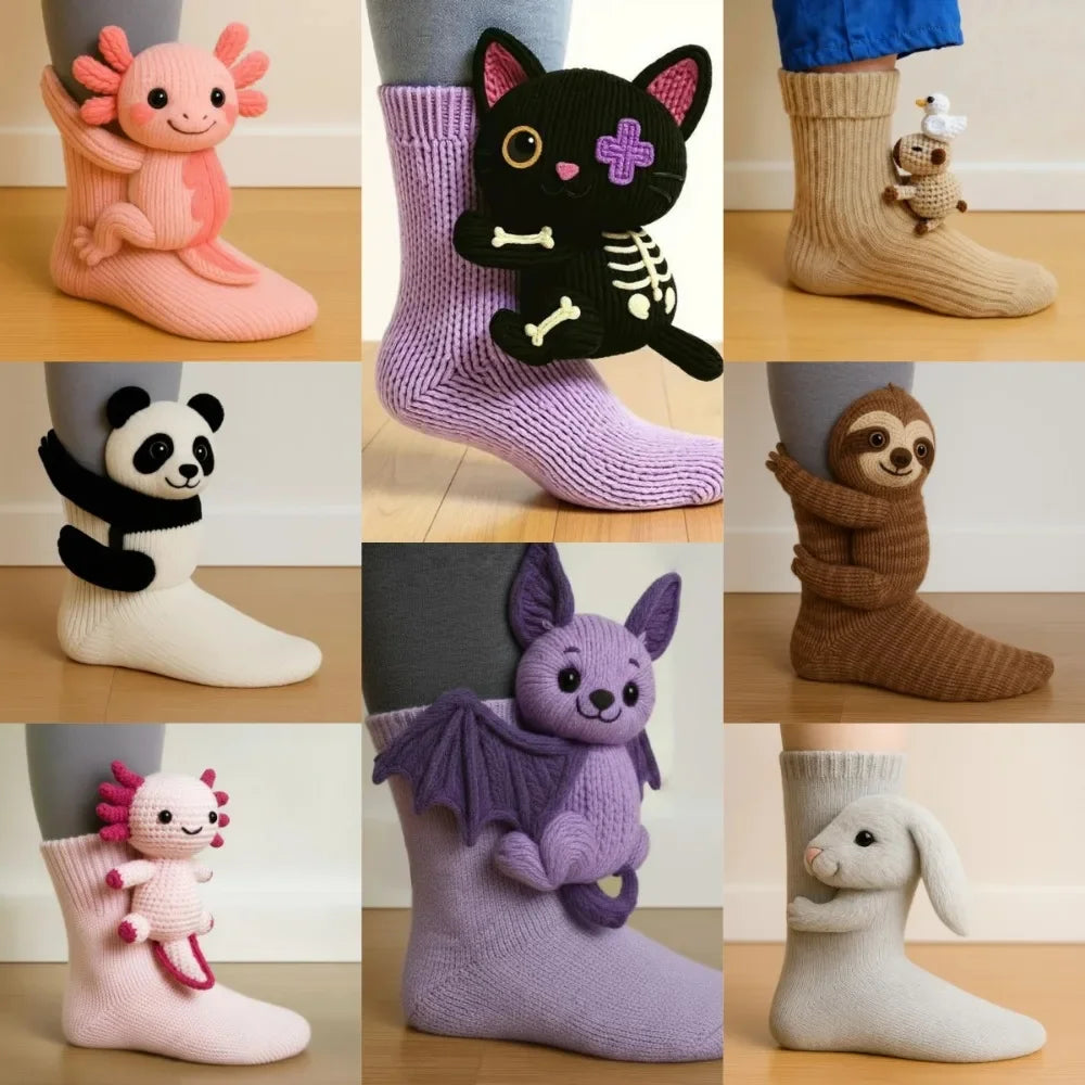 Calcetines de animales tejidos en 3D
