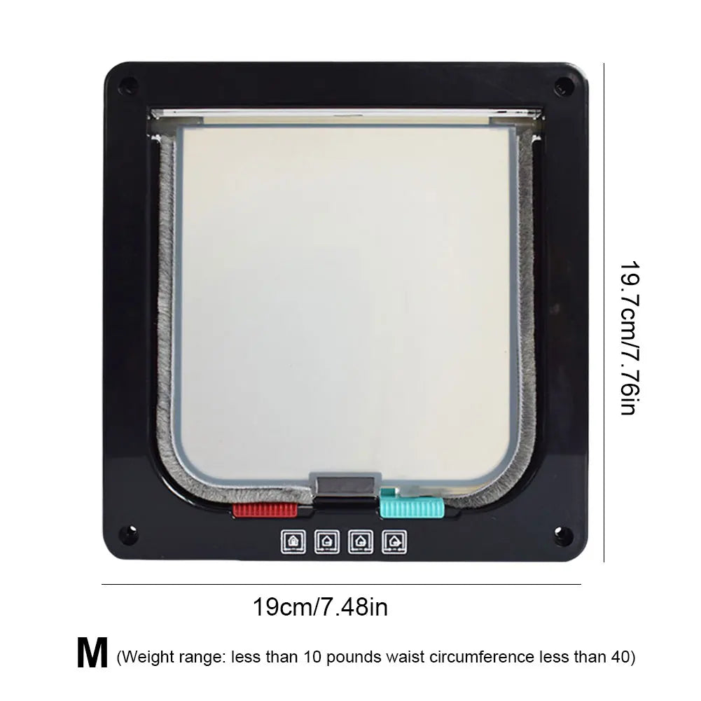 Puerta para Gatos y Perros con Cierre de Seguridad 4 en 1 – Resistente, Silenciosa y Fácil de Instalar