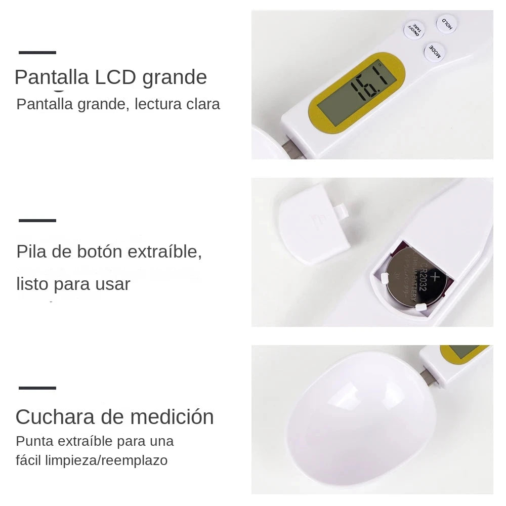 ✨ Cocina como un profesional: mide azúcar, café, especias y suplementos con precisión absoluta (0,1 g). ¡Rápida, práctica y portátil!