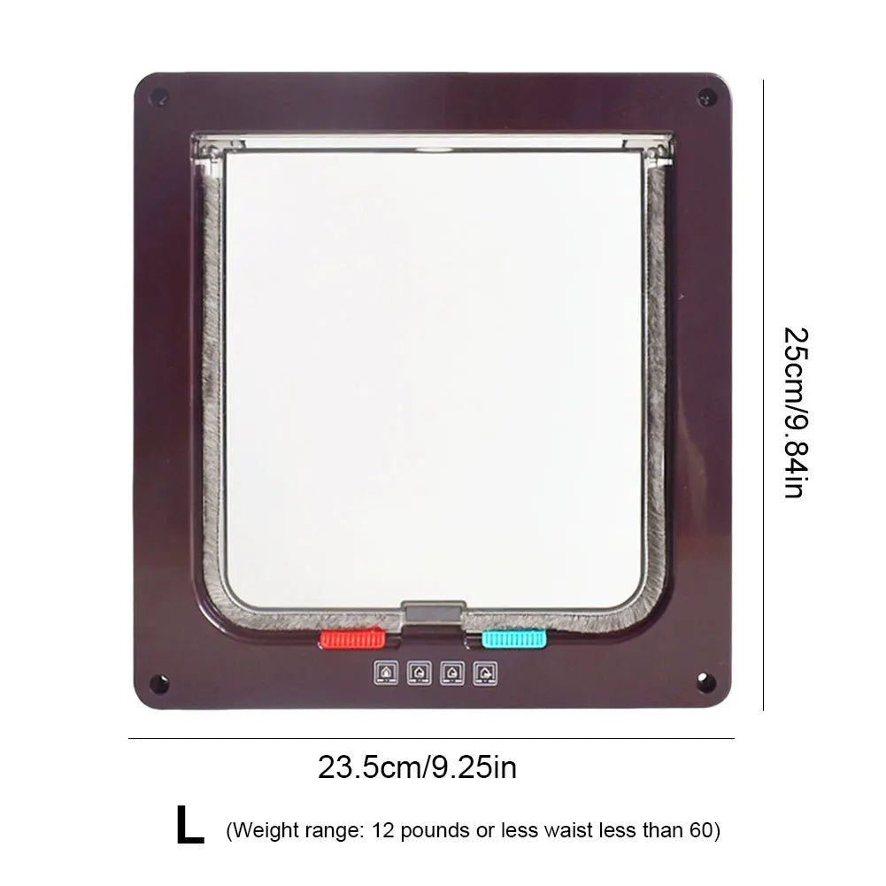 Puerta para Gatos y Perros con Cierre de Seguridad 4 en 1 – Resistente, Silenciosa y Fácil de Instalar