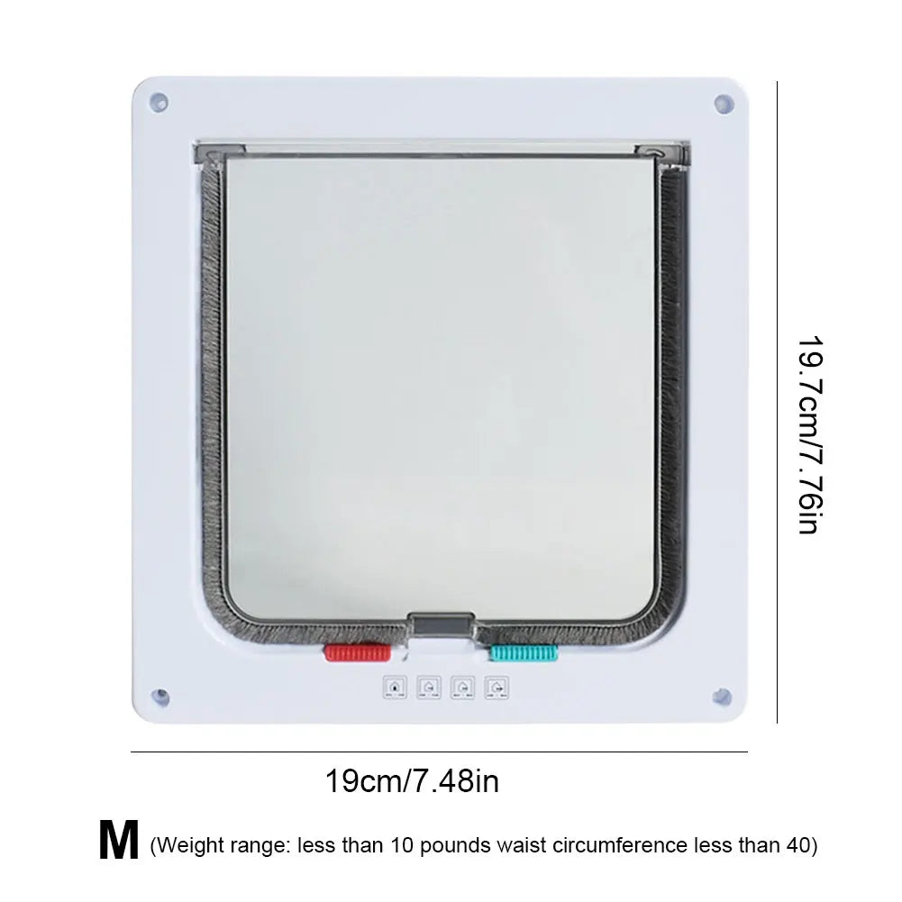 Puerta para Gatos y Perros con Cierre de Seguridad 4 en 1 – Resistente, Silenciosa y Fácil de Instalar