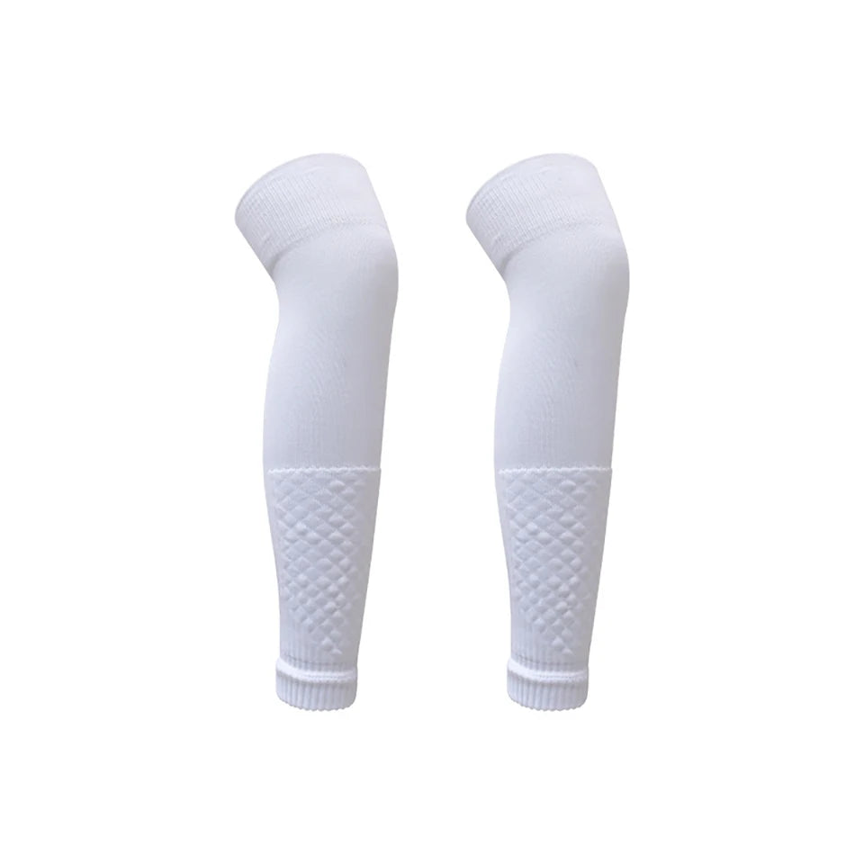 Calcetines deportivos Loogdeel (1 par), hasta la pantorrilla, con protección para las rodillas, transpirables y de caña alta. Calentadores de piernas para fútbol. Espinilleras.