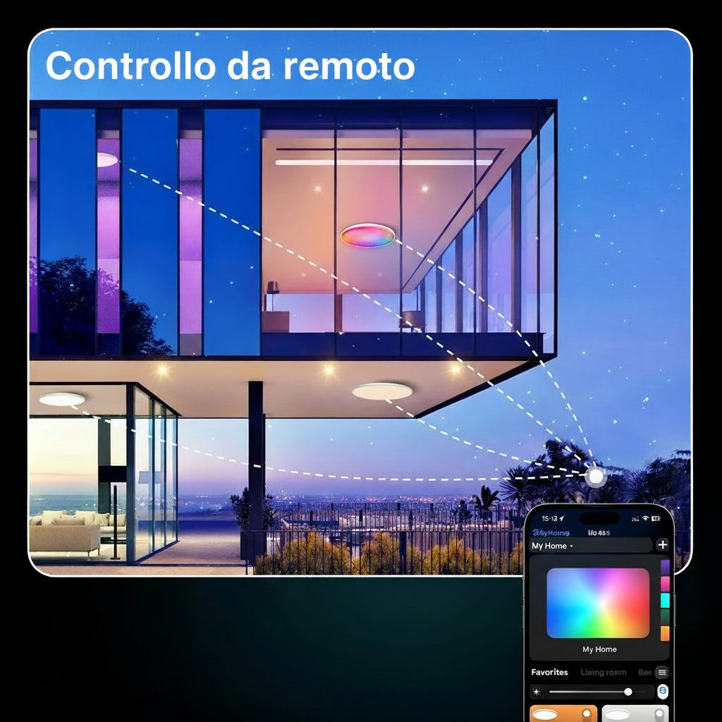 PLAFONIERA TETTO INTELLIGENTE WI-FI MULTICOLORE